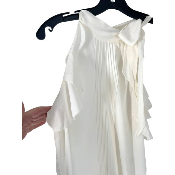 Veronica BEARD OFF WHITE SILK SLEEVELESS TOP - Picture 4 of 9